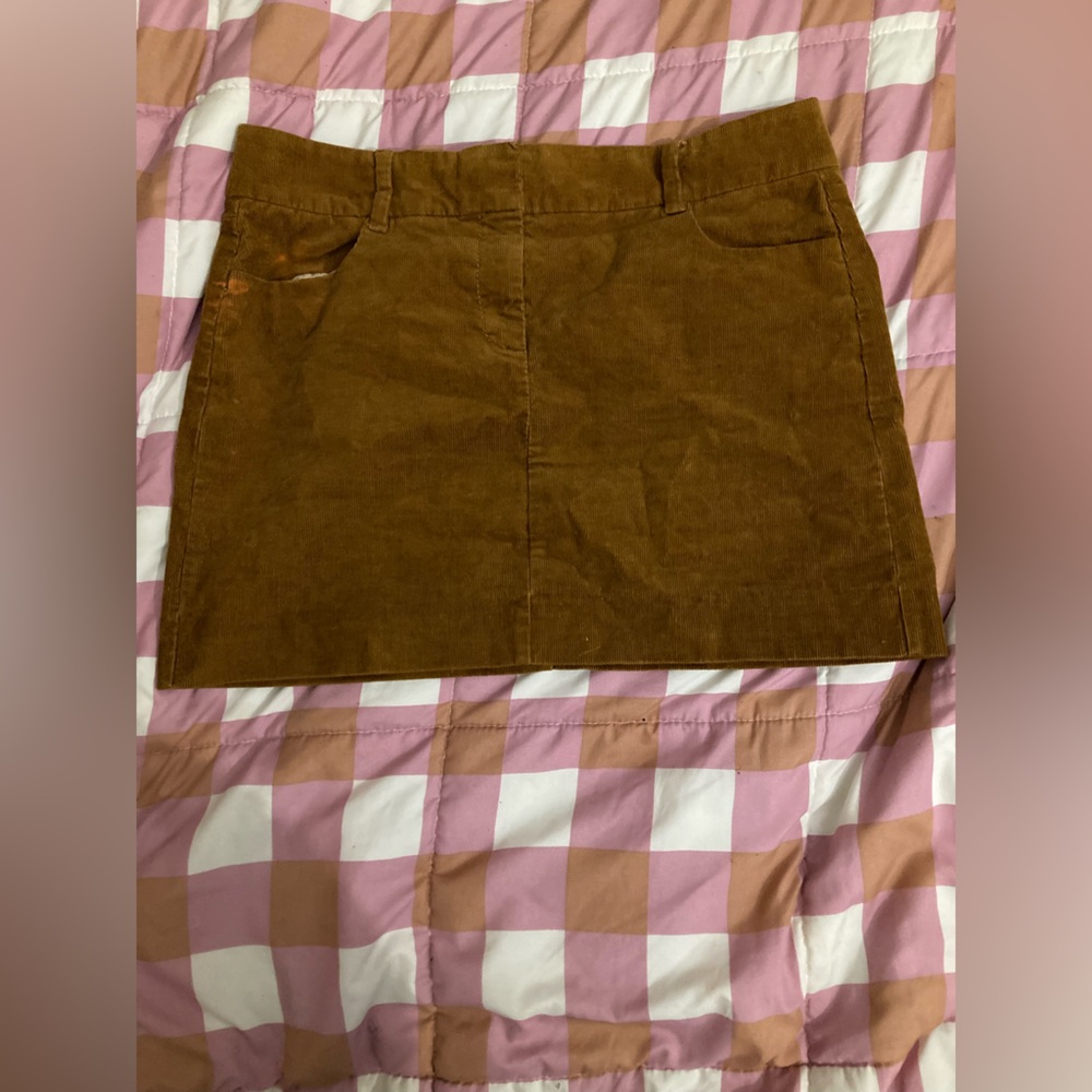 J. Crew Tan Corduroy Mini Pocket Skirt